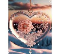 mantianhome Crystal Love Flower Cross Stitch Kit, Popular Print Design, 11CT, Beginner Stamped Embroidery Gift, DIY Kit for Advanced Crafters-40X50CM