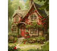 mantianhome Embroidery Cross Stitch Kit: Beautiful Cabin Scene - 40x50cm, 11CT, Popular Print Cross Stitch Kit, DIY for Beginners and Advanced Users