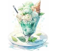 mantianhome Embroidery Cross Stitch Kit - Dessert Ice Cream, 11CT, Popular Print Design, DIY for Beginners and Advanced Users - 40x50cm
