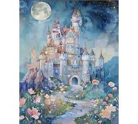 mantianhome Embroidery Cross Stitch Kit Flowers in The Castle of The Moon 11CT Popular Print Cross Stitch Kit, DIY for Beginners and Advanced Users - 40x50cm