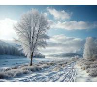 mantianhome Embroidery Cross Stitch Kit - Winter Snow Scene - 40x50cm, 11CT, Popular Printed Design, Cross Stitch Kit, DIY for Beginners and Advanced Users
