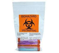 Mantianstar 1000pcs Biohazard Specimen bags,6x9in/15x25cm Printed with Biohazard logo, Laboratory Sample Ziplock Top Bag