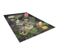 mantic Terrain Crate Fantasy Battlefield Bundle | 6ft x 4ft Rock & Scrub Neoprene Gaming Mat & Complete Fantasy Terrain Set | Compatible with Warhammer, Age of Sigmar & Kings of War
