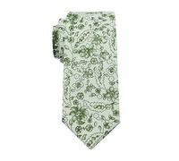 Mantieqingway Men's Cotton Printed Floral Neck Tie Skinny Tie, White Green Floral, Medium