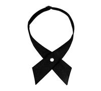 Mantieqingway Tie for Men Women School Uniform Adjustable Criss-Cross Bow tie Solid Color Pre Tied Bowtie for Girls, Black, Medium