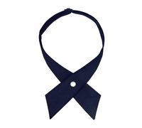 Mantieqingway Tie for Men Women School Uniform Adjustable Criss-Cross Bow tie Solid Color Pre Tied Bowtie for Girls, Navy Blue, Medium