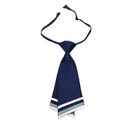 Mantieqingway Women Uniform Necktie Adjustable Strap Striped Pre-tie Ties, Navy Blue, 7.5 * 22cm