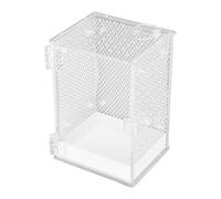 Mantis Breeding Box, Acrylic Feeding Cage, Transparent with Feeding Hole and Climbing Net Design - Durable Construction, Easy Landscaping and Feeding for Rearing