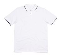 Mantis Men's Tipped Polo Shirt in Off-White | Size: Large Mantis Off-White L