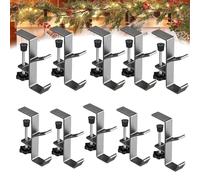 Mantle Hangers for Garland, 2 in 1 Mantle Hanger, Adjustable Garland Hanger, Garland and Stocking Hangers for Mantle, No Drill Garland Fireplace Stocking Hanger, for Christmas, Holiday, New Year(White