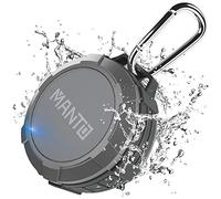 MANTO Bluetooth Speaker, Portable Wireless Speaker Mini Waterproof Speaker 12 Hour Playtime Stereo Sound System for Shower, Outdoor Hiking, Camping, Cycling - Grey