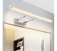 MantoLite 60CM LED Bathroom Mirror Lights Adjustable Angle 180°12W Picture Lights IP44 Bath Wall Lights Chrome Vanity Light for Bedroom Living Room 3000K Shaving Light