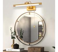 MantoLite LED Bathroom Vanity Light Fixture 8W Cabinet Picture Wall Lights, Indoor Lighting Wall Sconce with Ajustable Arm for Hotel Bedside 3000K Reading Lamp Display Lamps (IP44 Matte Brass 40CM)