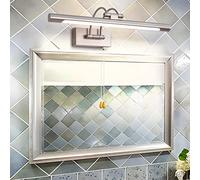 MantoLite Nickel Bathroom Over Mirror Light with Pull Cord 40CM Vanity Mirror Lights Picture Light with Ajustable Arm Hotel Bedside 3000K Reading Lamp Display Lamps IP44 8W