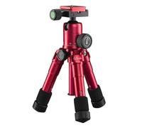 Mantona kaleido Mini Photo/Table and Travel Tripod with Ball Head with Quick Release Plate and Carry Bag Sundown Red Metallic