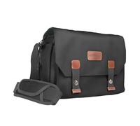 Mantona Milano Grande Camera Bag (Fashionable Universal Case for Digital SLR Cameras and System Cameras plus Accessories, Vintage, Grey Interior) Black