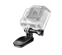 Mantona Mini Clamp with Clip - 50 x 35 x 35 mm - Easy to Clip On - Compatible with GoPro Hero 11, 10, 9, 8, 7, 6, 5, 4, 3+, Session and Action Cameras - for Photos and Videos