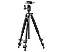 Mantona Scout Max tripod, 157 cm (incl. ball head with quick-release plate, in-built bubble level, max. load-bearing capacity of 6 kg)