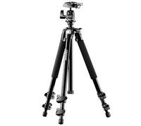 Mantona Scout tripod (max. working height 144 cm, inkl. ball head with quick release plate compatible with Manfrotto PL200, max. capacity 5kg, built-in bubble level)