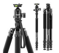 Mantona Wolverine L 284 + Onyx 8 Ball Head Set Photo Tripod with Aluminium Head and Arca Swiss Quick Release Plate