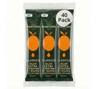 Mantova Italian extra virgin olive oil multipack 40 sachets x 3 single doses 10 ml each - total 1200 ml, superior, fruity, bitter-spicy, flow pack for restaurants, offices, hotels and catering