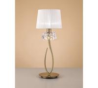 Mantra Loewe Single Light Large Table Lamp in Antique Brass with Cream Shade