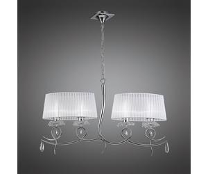 Mantra M5272 Louise 4 Light Linear Ceiling Pendant in Polished Chrome Finish with Crystal Accents