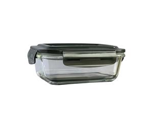 MantraRaj 1 Pack Airtight Glass Food Storage Container 620ml BPA-Free & Leak Proof Silicone Seal Plastic Lids Glass Meal Prep Takeaway Lunch Boxes Microwave, Oven, Freeze & Dishwasher Safe