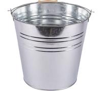 MANTRARAJ 10L/12L Galvanised Metal Bucket with Heavy Duty Handle For Water Coal in Silver | Size: Large MANTRARAJ Silver Large