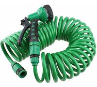 MantraRaj 10M 15M 30M Garden Hose Pipe Expandable Garden Coil Hose Spray Gun Hosepipes Coil 5 Function Pipe Reel Water Spray Gun Nozzle Plant & Flower Watering Patio Decking Cleaning (10 Meters)