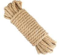 MANTRARAJ 10m x 10mm Thick Natural Jute Rope Strong & Durable Twisted Hemp Rope Decking Rope Twine in Brown MANTRARAJ Brown