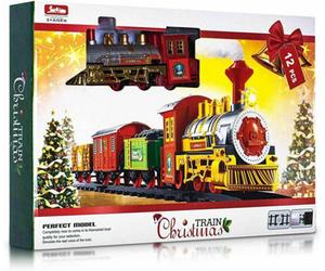 Mantraraj 12Pcs Christmas Train Set Track Deluxe Musical Sound Light Around Tree Decoration Xmas