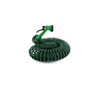 MantraRaj 15M 50Ft Retractable Coil Hose Garden Spray Gun 5 Function Pipe Reel Water Spray Gun Nozzle Garden Patio