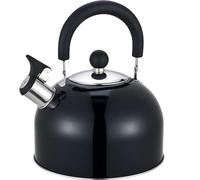 MantraRaj 2.5L Black Whistling Tea Kettle Stainless Steel Metalic Teakettle Teapot with Cool Touch Ergonomic Handle Induction Kettle, Hob Kettle Suitable for All Hob Types