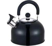 MantraRaj 2.5L Black Whistling Tea Kettle Stainless Steel Metalic Teakettle Teapot with Cool Touch Ergonomic Handle Induction Kettle, Hob Kettle Suitable for All Hob Types