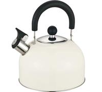 MantraRaj 2.5L Cream Whistling Tea Kettle Stainless Steel Metalic Teakettle Teapot with Cool Touch Ergonomic Handle Induction Kettle, Hob Kettle Suitable for All Hob Types