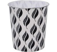 MANTRARAJ 2.5L Small Leaves Plastic Waste Paper Bin Basket Open Top Recycling Rubbish Bin in White | Size: 1 Pack MANTRARAJ White 1 Pack