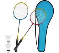 MantraRaj 2 Pcs Badminton Racket Set Set Includes 2 Rackets 2 Shuttlecocks And Carry Case Tempered Steel Single Piece Racquets Set Outdoor Garden Kids Adults Family Racket Outdoor Garden Game