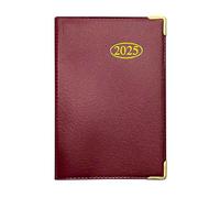 MantraRaj 2025 Week to View PVC Leather Effect Pocket Diary With Metal Corners Compact Planner with Hard Case Cover, Conversion Tables, and Organizational Tools - 12cm x 7cm (Red)