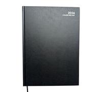 MantraRaj 2026 A4 Hardcover 2 Pages Per Day Diary Classic Diaries Appointment Year Planner Office Hardback Desk Diary Calendar Organiser For Business, Office, Home, Traveling, Organization (Black)