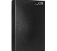 MantraRaj 2026 A4 Two Pages Per Day Diary Year Planner with Hardback Cover, Appointment Diary 2026 with Hourly Slots Organizer Ideal for Students, Business, Office, Home, Traveling (Black)