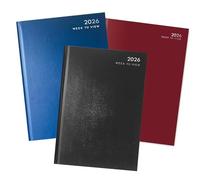 MantraRaj 2026 A5 Week To View WTV Diary Hardback Cover Weekly Planner With UK Holidays, Notes, Contacts,International Info Organizer for Home, Office, Student and Professionals X 1 Random color sent