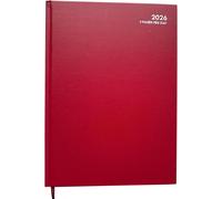 MANTRARAJ 2026 Diary 2 Pages Per Day A4 Diary Hardback Appointment Diary Black in Red MANTRARAJ Red A4