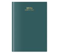 MantraRaj 2026 Diary A4| A5 | A6 DAP Page a Day, WTV Week to View Diary Appointment Full Year Planner Organiser Hardback Casebound For Home Office School And Work (Dark Teal, A4 Day A Page)