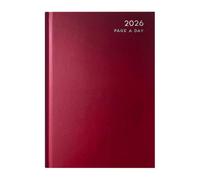 Mantraraj 2026 Diary A4 Page A Day Full Year Planner Organiser Hardback Cover Diary Red