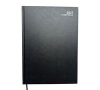 Mantraraj 2027 Diary A4 2 Pages A Day Diary Hardback Year Planner Office Desk Diary (Black)