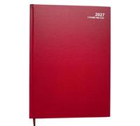 Mantraraj 2027 Diary A4 2 Pages A Day Diary Hardback Year Planner Office Desk Diary (Red)