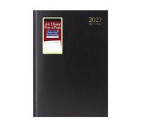 Mantraraj 2027 Diary A4 Day A Page Hardback Case Bound Full Day Saturday And Sunday Diary Planner Black