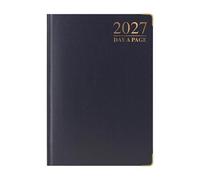 Mantraraj 2027 Diary A4 Day A Page Soft Padded Case Bound Desk Diary Organiser Planner Black