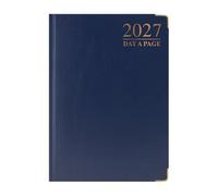 Mantraraj 2027 Diary A4 Day A Page Soft Padded Case Bound Desk Diary Organiser Planner Blue